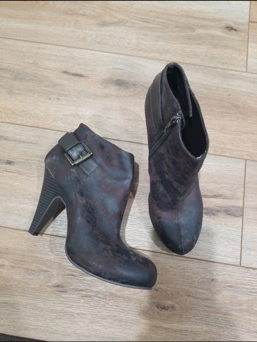 Mossimo Supply Co. Brown Ankle Booties with Buckle Detail 9